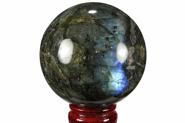 Bargain, Flashy, Polished Labradorite Sphere - Great Color Play #99390